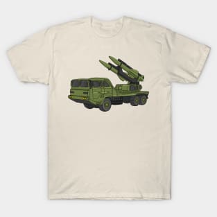 Military missile truck cartoon illustration T-Shirt